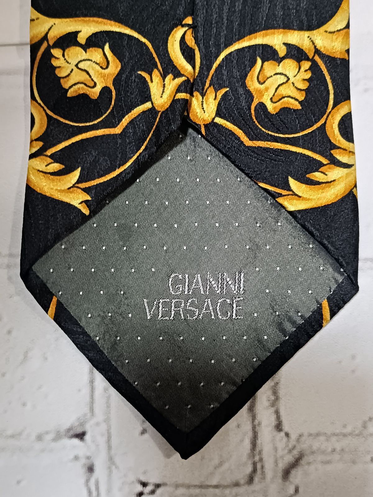 GIANNI VERSACE ジャンニ・ヴェルサーチェ ネクタイ 総柄 ゴールド