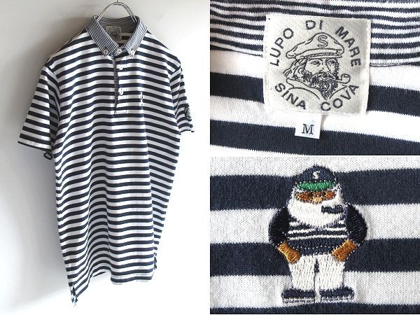 SINA COVA シナコバ 船長刺繍 ロゴワッペン アンカー釦 半袖 コットン