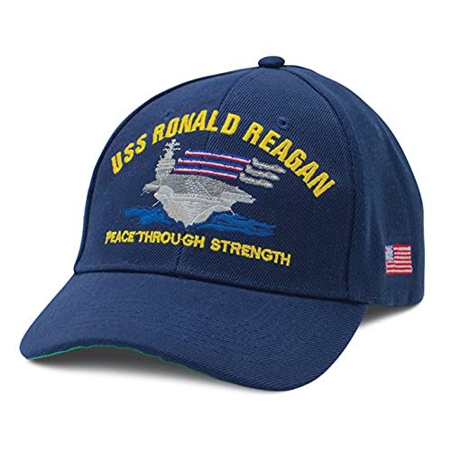 Ronald Reagan USS CVN 76 コミッショニングベースボールキャップ - レーガンライブラリー限定!ネイビー, ネイビー, 1