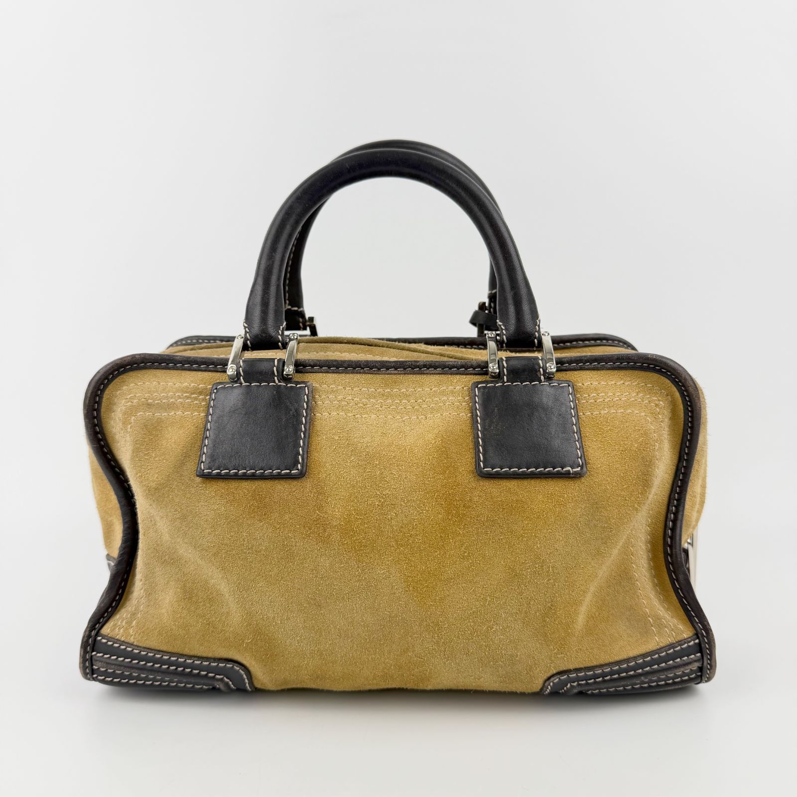 ロエベ LOEWE ハンドバッグ アマソナ スエード×レザー ブラウン×ダーク 