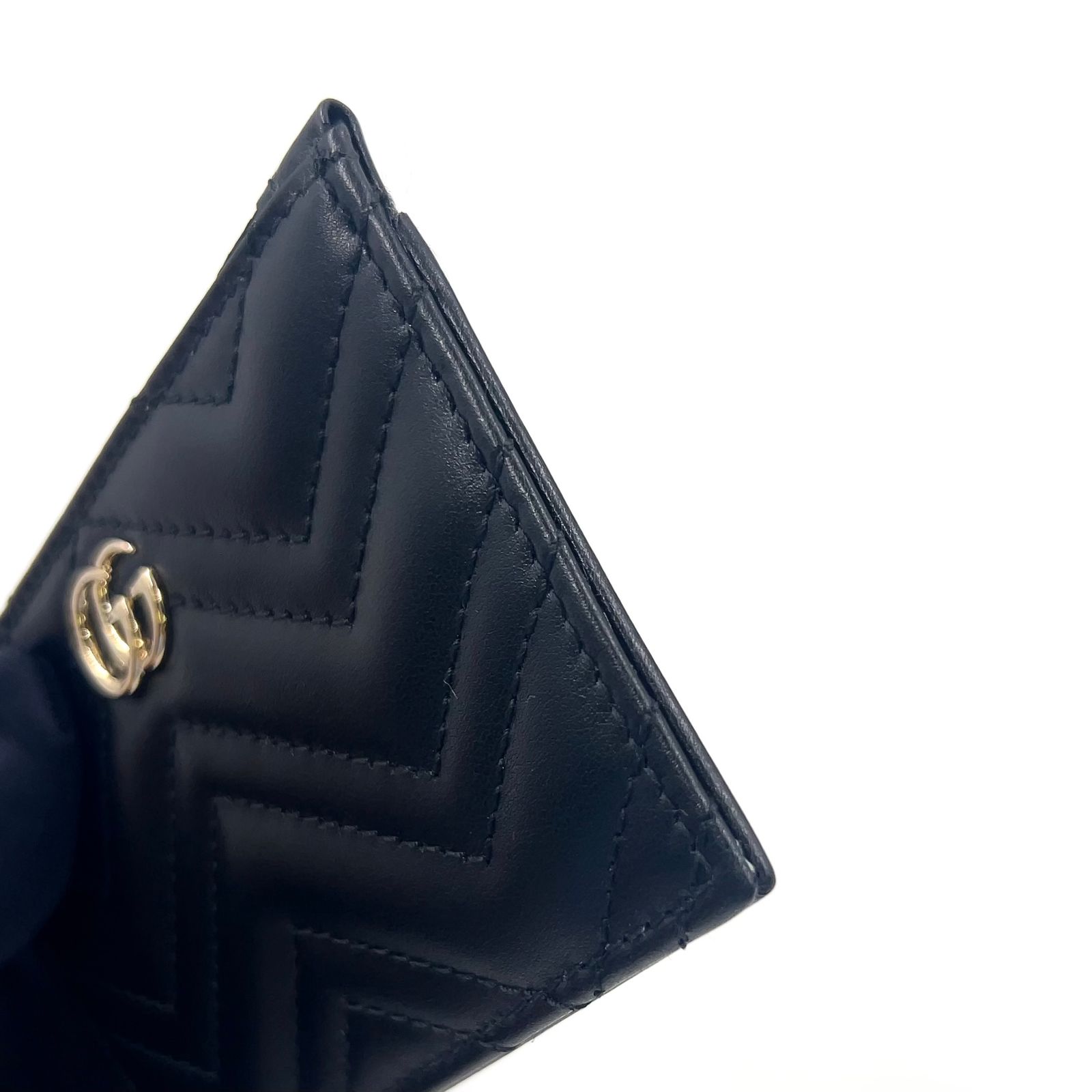 新着】GUCCI GGマーモント キーリング付き レザー ブラック コイン
