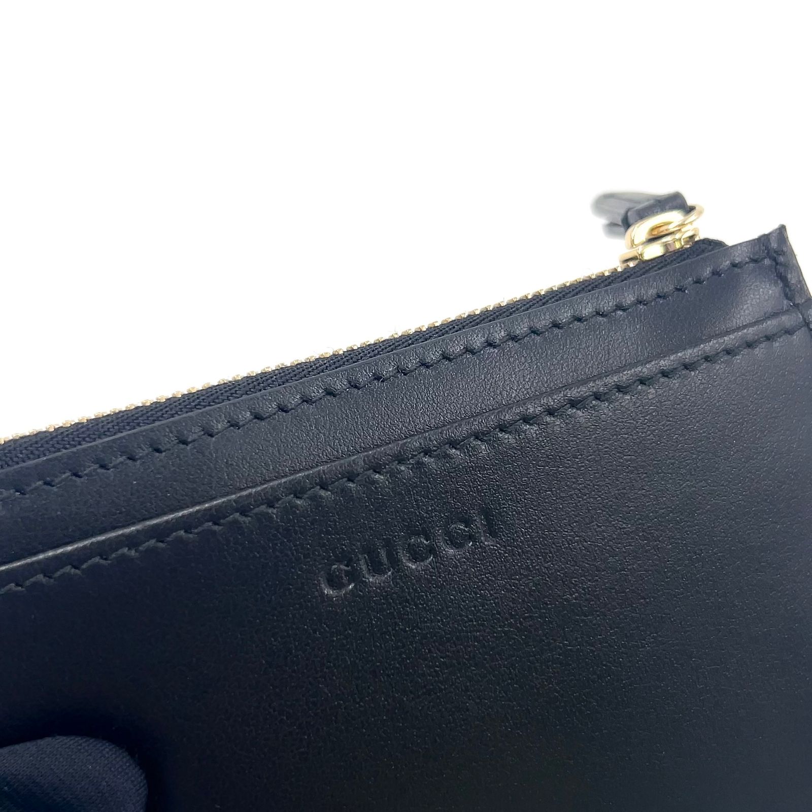 新着】GUCCI GGマーモント キーリング付き レザー ブラック コイン