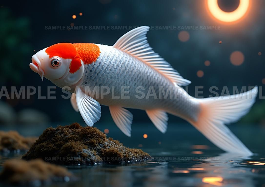 AIアート】【開運招福】金運アップ 鯉 アート 絵画 縁起物 幸運 金魚