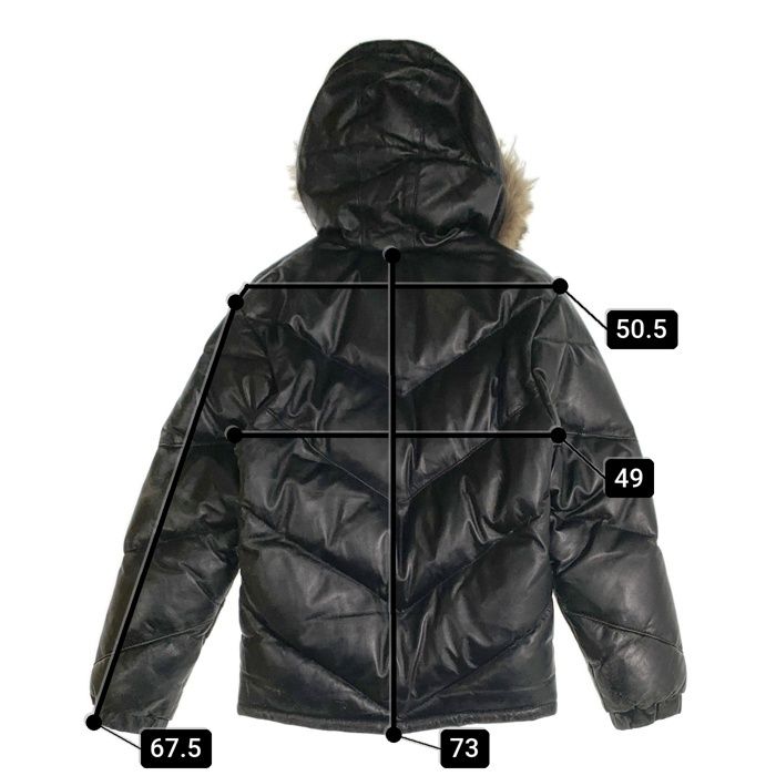値下げ ショット schott USA製 羊革 ラム レザー ダウン ジャケット Schott ショット ラムレザー 羊革 コヨーテ ファー ダウン ジャケット