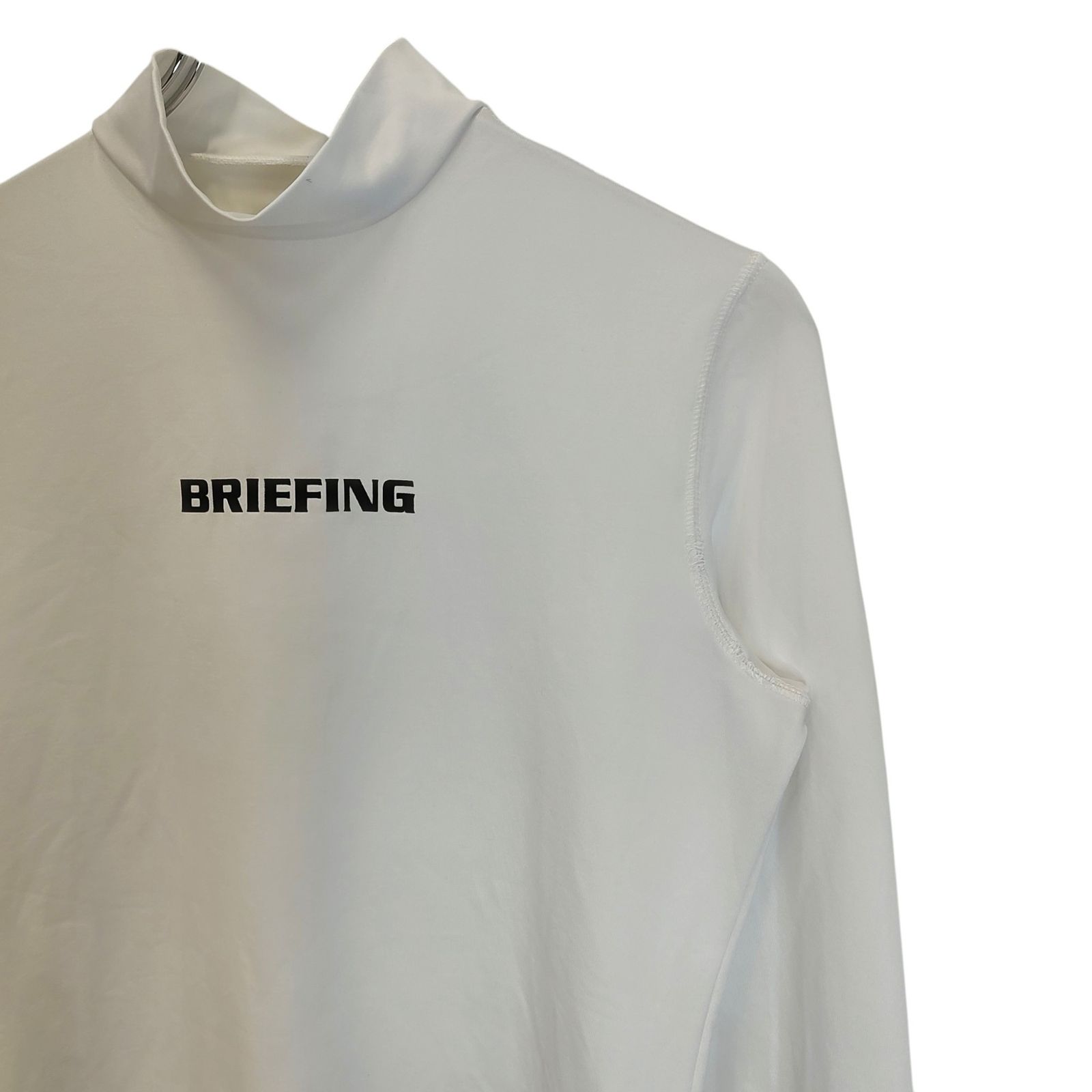 BRIEFING ゴルフ モックネックホワイト Tシャツ S BRIEFING GOLF ブリーフィングゴルフ 23SS TOUR LS HIGH NECK ツアー