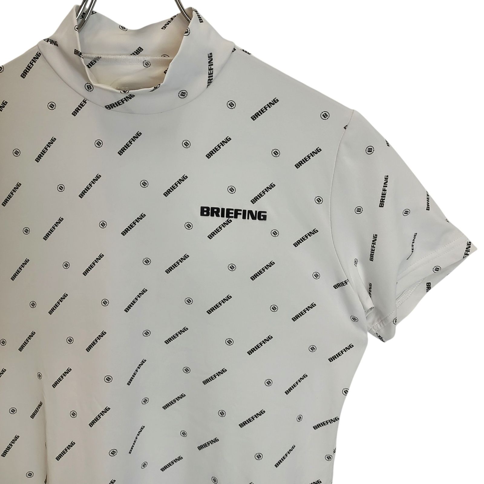 ★美品★BRIEFING GOLF　モノグラム柄　モックネック　サイズ　S BRIEFING GOLF ブリーフィングゴルフ 24SS MONOGRAM HIGH NECK