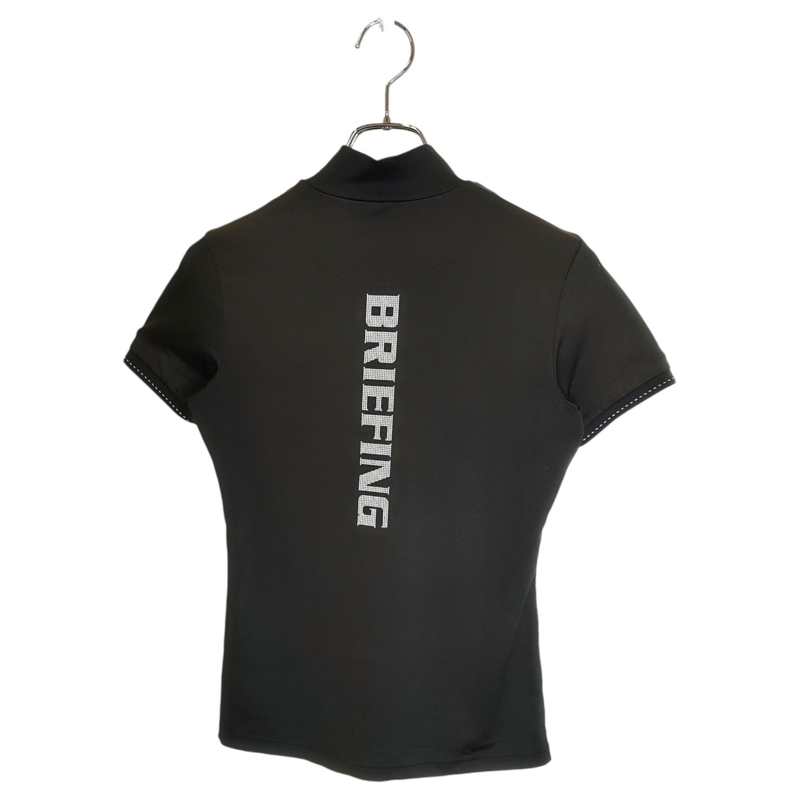 BRIEFING GOLF ブリーフィング ゴルフ半袖 モックネック S 黒 BRIEFING GOLF ブリーフィングゴルフ 22SS 半袖 モックネック Tシャツ