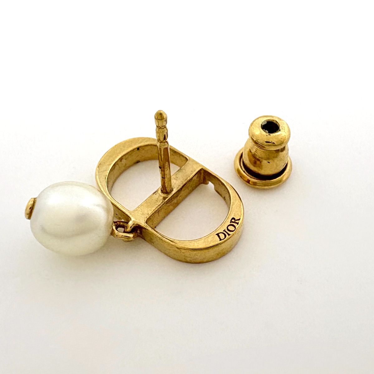 クリスチャンディオール Christian Dior ロゴ フェイクパール ピアス