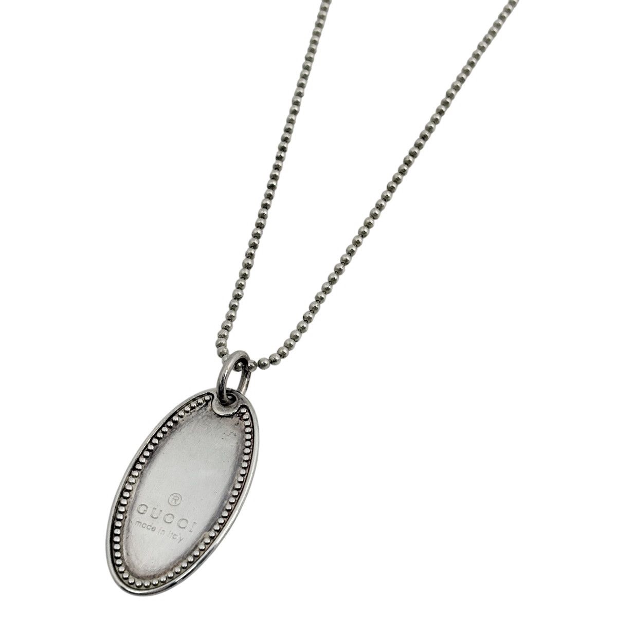 グッチ GUCCI オーバルプレート ネックレス シルバー925 シルバー