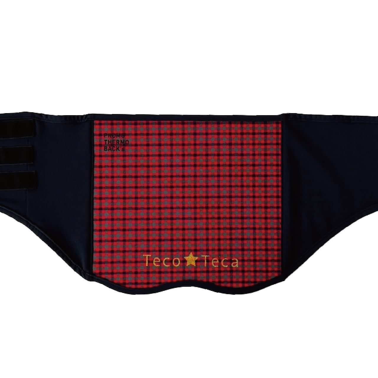 PROMO THERMO BACK's プロモサーモバックス Teco★Teca テコテカブラックシリカ＋テラヘルツ 犬猫 ペット用 背巻き 腹巻き コルセット 温熱 温活 蓄熱保温 ストレッチ素材 日本製 (テコチェックレッド, L)