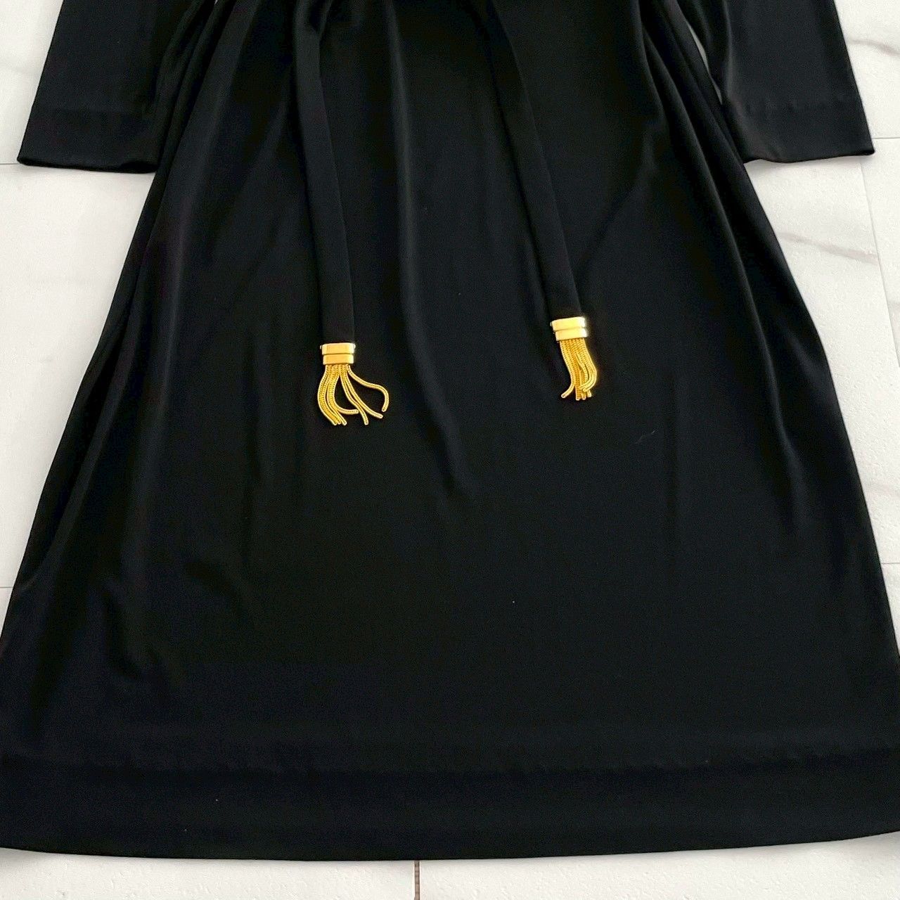 希少✨LEONARD レオナール カンカン素材 ベルト付ロングワンピース M