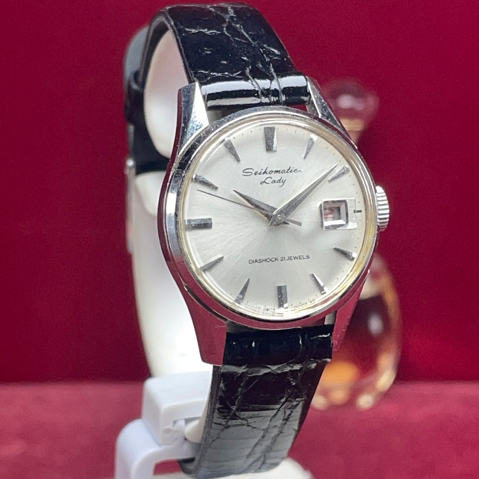 ☆OH済 SEIKO セイコーマチック レディ 1966年製 純正尾錠 純正竜頭