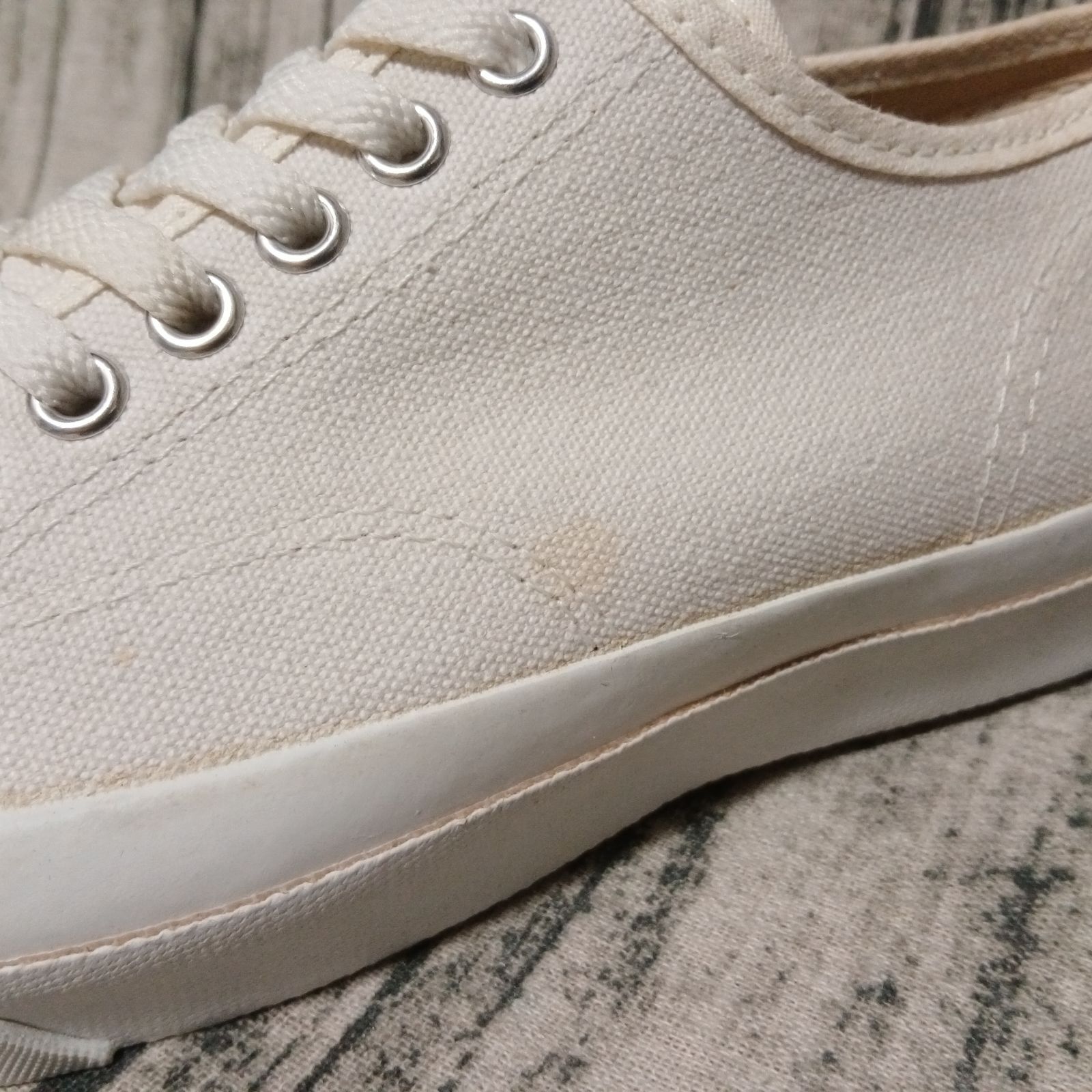 26cm / US 7.5】80s Made in USA CONVERSE JACK PURCELL CANVAS WHITE
