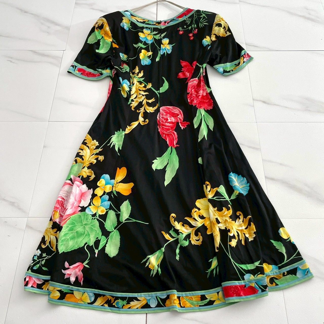 LEONARD レオナール 花柄 コットン ワンピース M 希少✨LEONARD レオナール 花柄ワンピース フラワープリント コットン