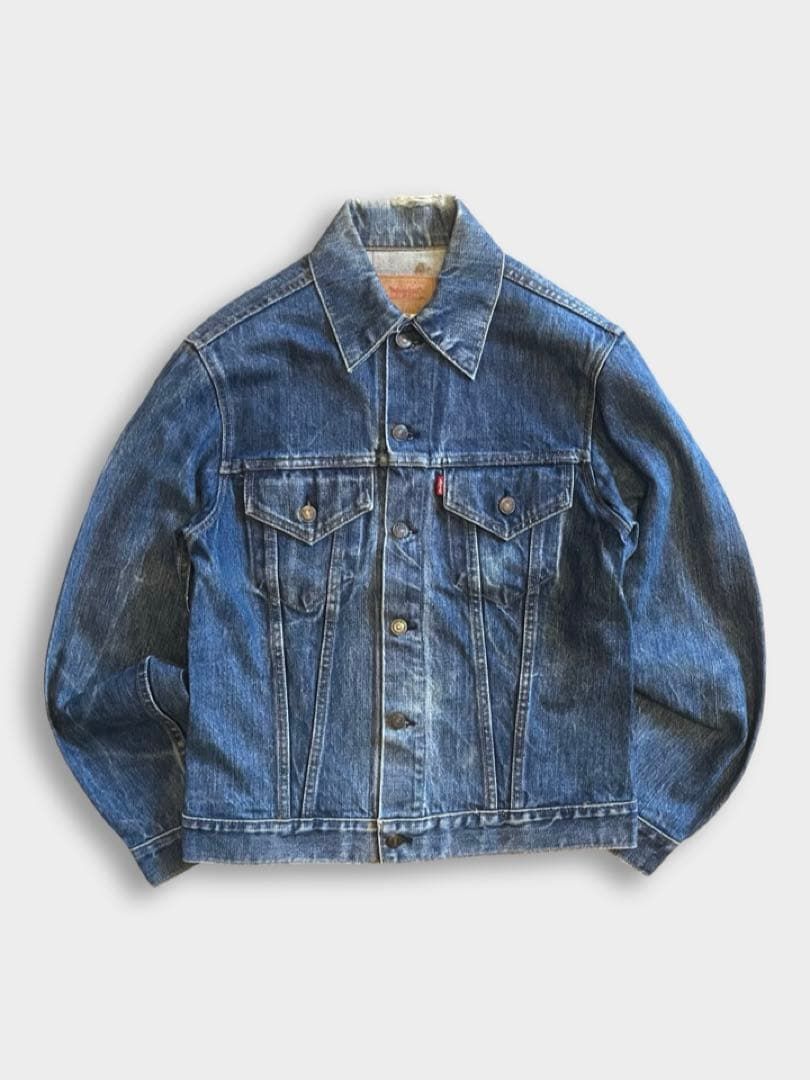 90s usa製 levi's 70505 デニムジャケット Gジャン　ブルー 70s USA製 Levi's 70505 Gジャン デニム ジャケット ヒゲ - メルカリ