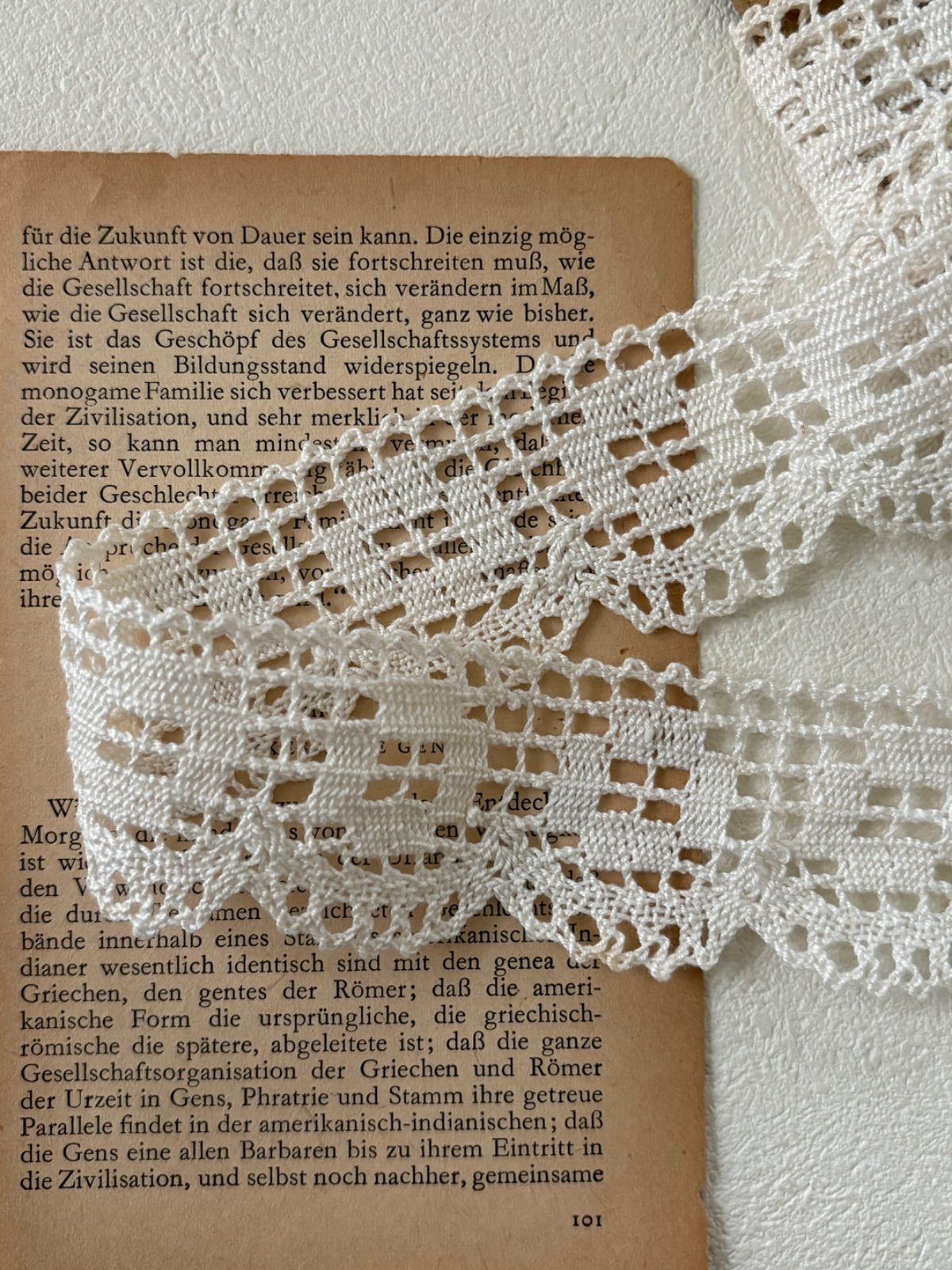 フランスVintage レース 幅約40mm前後 50cm/単位 アイボリー