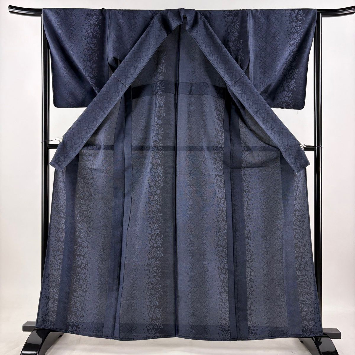 美品】 塩沢紬 身丈163cm 裄丈65cm M 薄物 塩沢絣 夏紬 証紙 七宝文