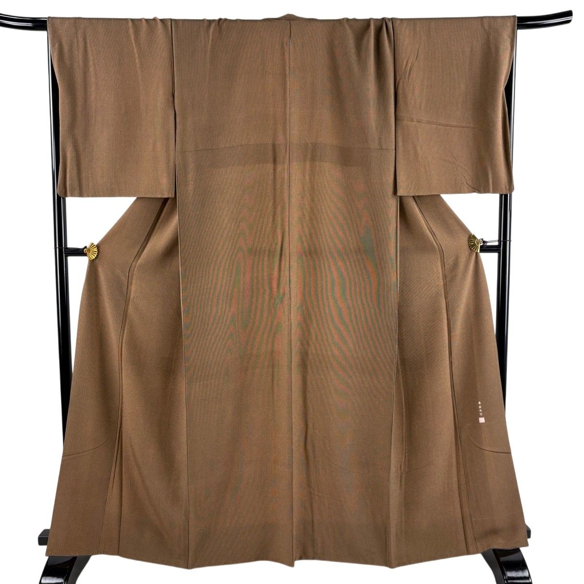美品】 江戸小紋 身丈164cm 裄丈69cm L 袷 落款 万筋 焦茶色 正絹 名品