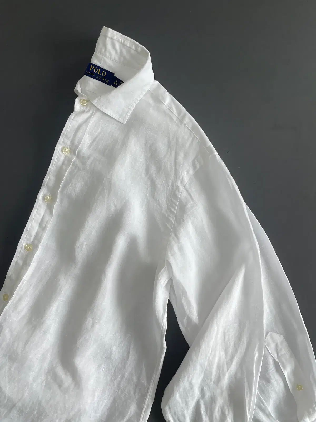 Polo Ralph Lauren リネン長袖シャツ ホワイト 定番❣️POLO RALPH 