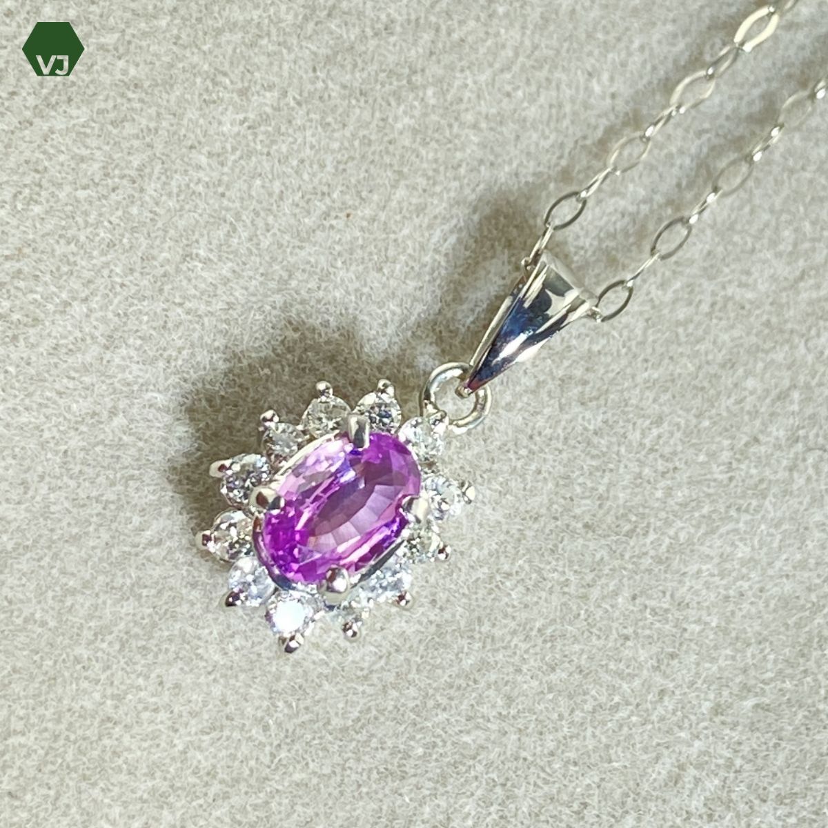 34-20】ピンクサファイア ダイヤモンド ネックレスS0.54ct D0.23ct