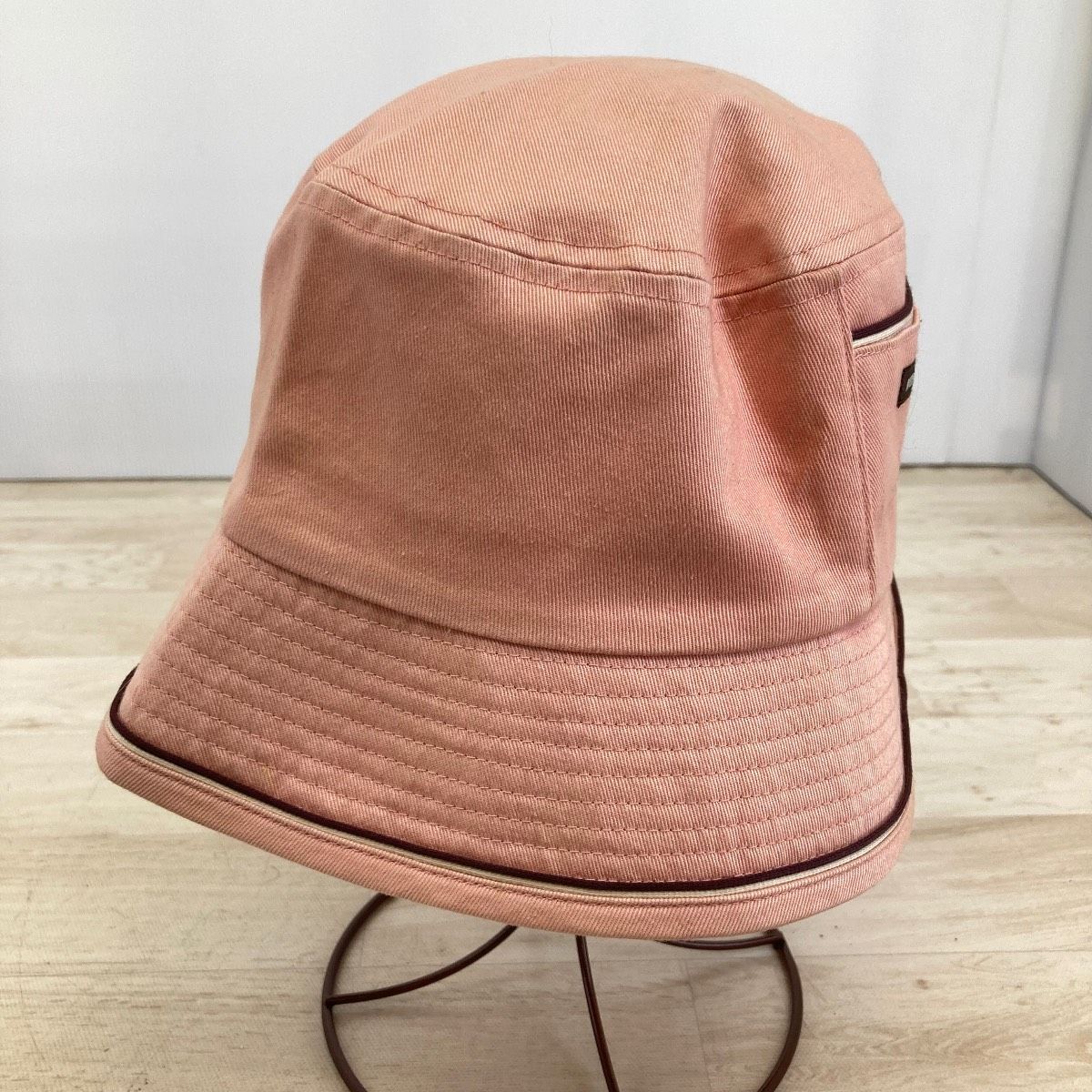 【美品】Y.A.R.N バケットハット 茶色 ピンク KUMIKYOKU FAM. 組曲 バケットハット ピンク 58cm オンワード樫山 154
