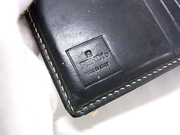 FENDI フェンディ ズッカ柄 キャンバス×レザー 二つ折り 財布