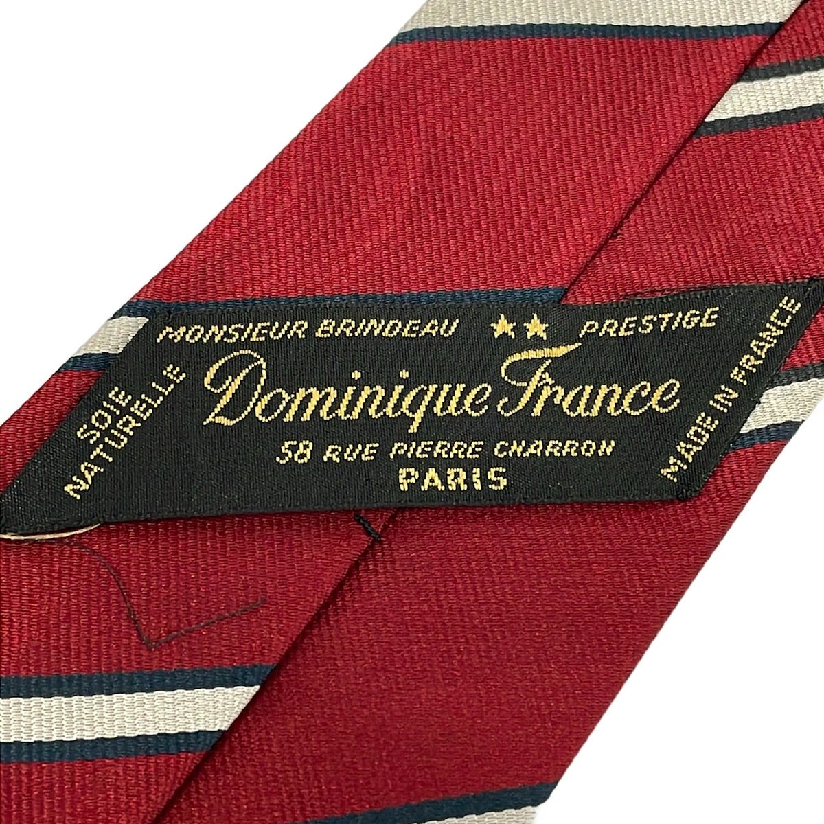 DominiqueFrance(ドミニクフランス) ネクタイ メンズ - ボルドー×黒×白 DominiqueFrance(ドミニクフランス) ネクタイ メンズ - ボルドー×黒×白