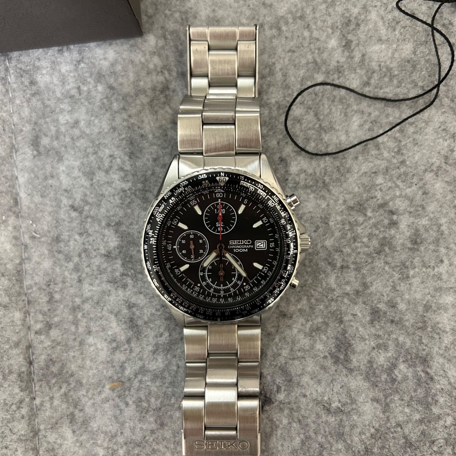 美品 セイコー パイロット クロノグラフ SND253P1 7T92-0CF0腕時計