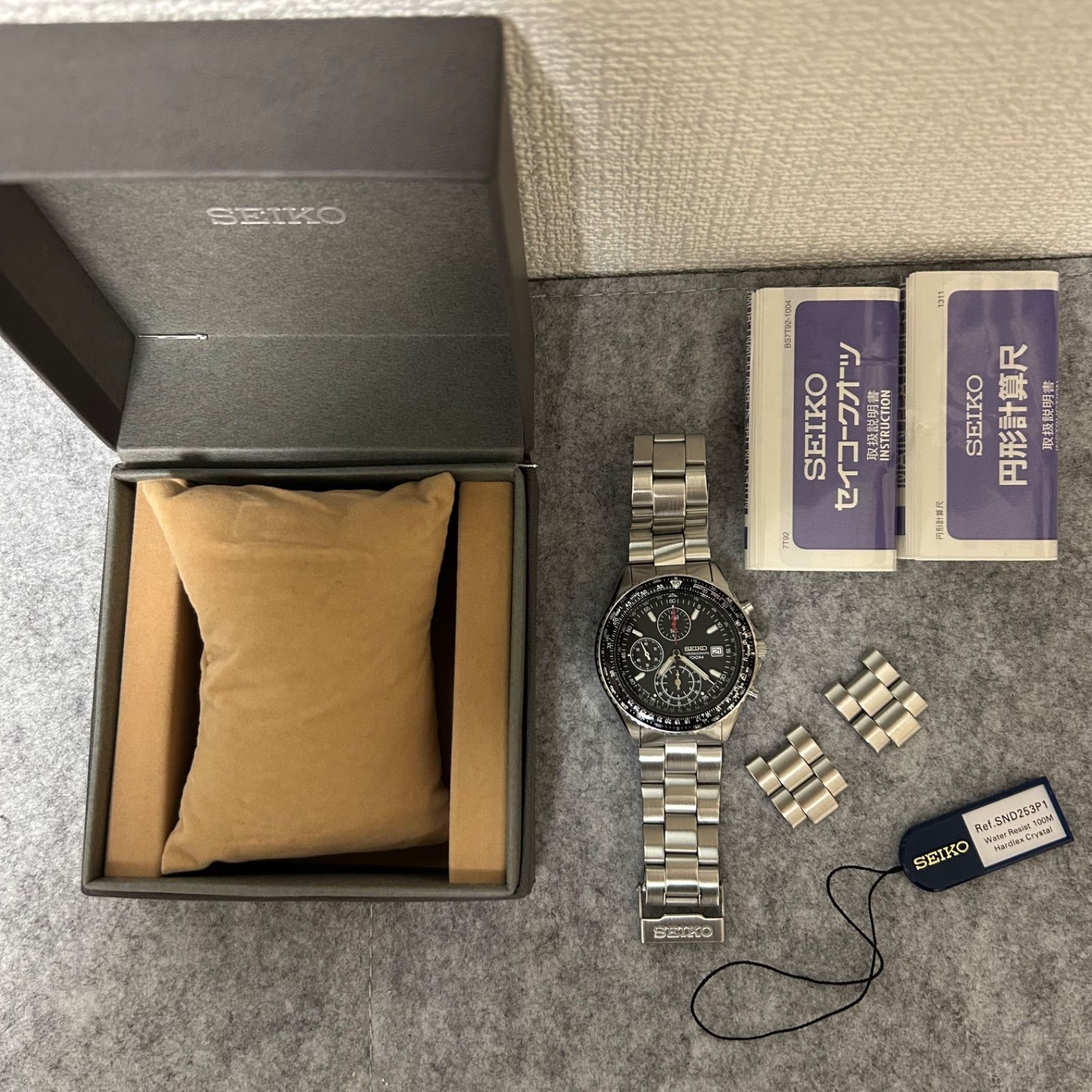 美品 セイコー パイロット クロノグラフ SND253P1 7T92-0CF0腕時計