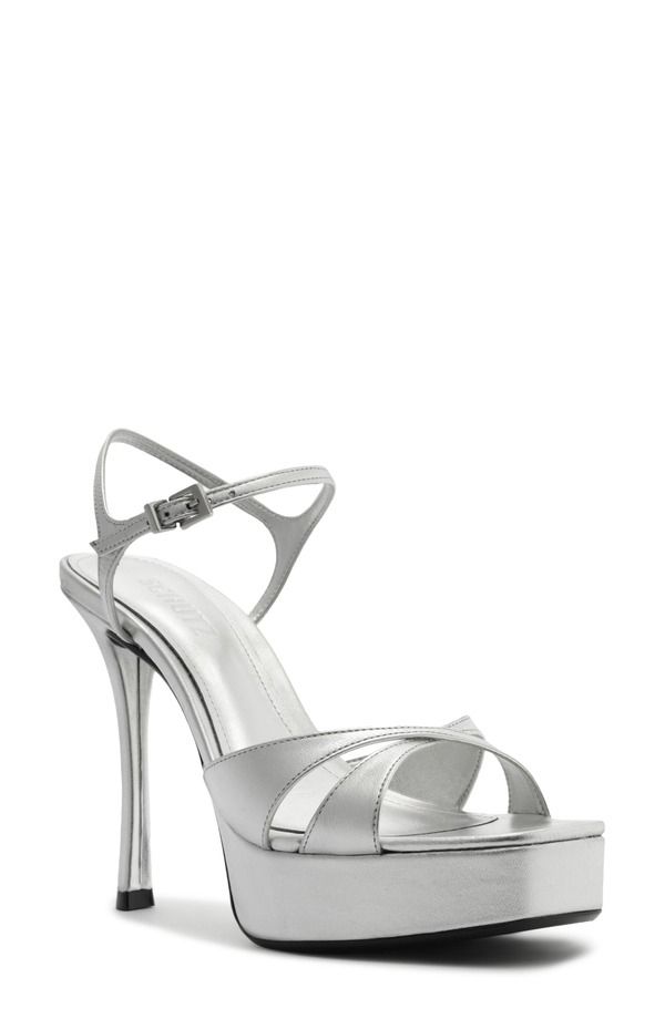 シュッツ レディース シューズ ヒール プラットフォーム サンダル アンクル マキシ Schutz Maxine Ankle Straplatform Sandal Prata