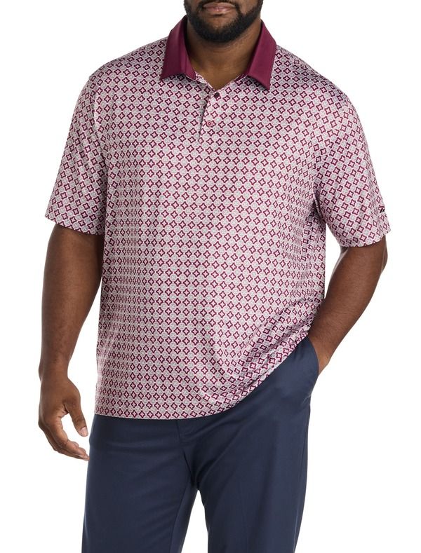 リーボック メンズ トップス ポロシャツ トール Reebok Big Tall Mosaic Tile Performance Polo Shirt Gritty Grey Pink グレー