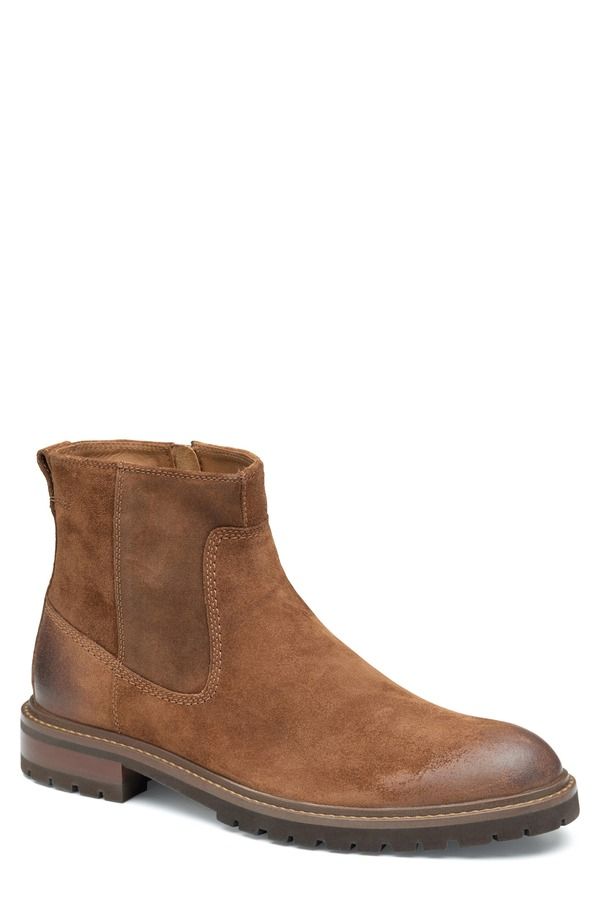 ジョンストンアンドマーフィー メンズ シューズ ブーツ・レインブーツ Johnston Murphy Barret Zip Boot Brown Waxed Suede ブラウン