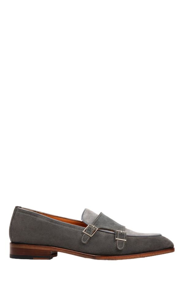 アンソニー ヴィア メンズ シューズ モンク ローファー Anthony Veer Beaumont Double Monk Loafer Smoke Slate Grey スレート