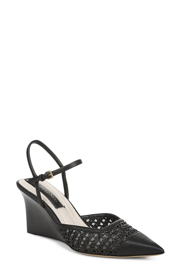 フランコサルト レディース シューズ ヒール アンクル キャップ Franco Sarto Cherie Ankle Strapointed Cap Toe Wedge Pump Black ブラック
