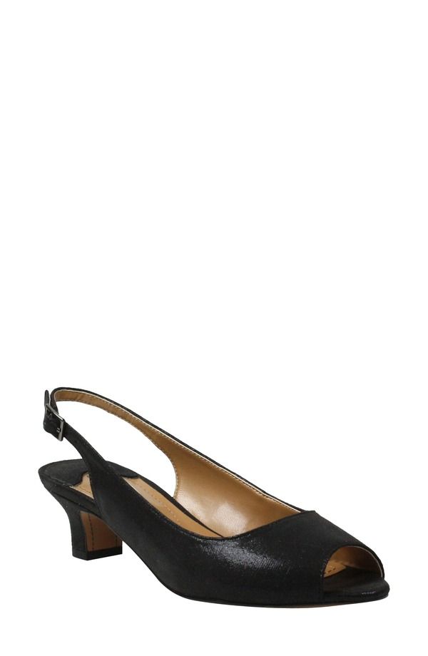 ジェイレニー レディース シューズ ヒール サンダル J Rene Jenvey Slingback Sandal Black Satin ブラック