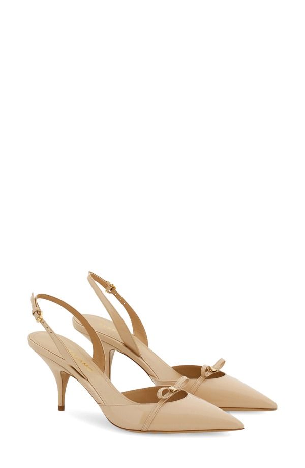 フェラガモ レディース シューズ パンプス FERRAGAMO Gylla Pointed Toe Slingback Pump Beige ベージュ