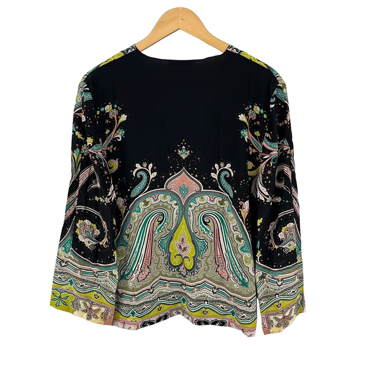 ETRO(エトロ) 長袖カットソー サイズ44 L レディース 黒×グリーン