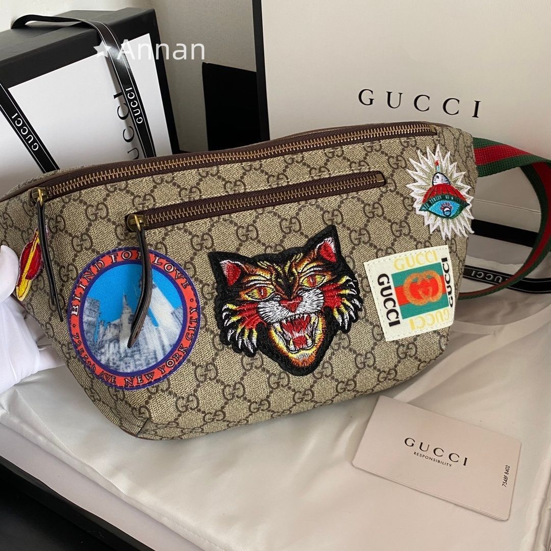 大人気 GUCCI グッチクーリエ ソフト GGスプリーム ボディバッグ エン