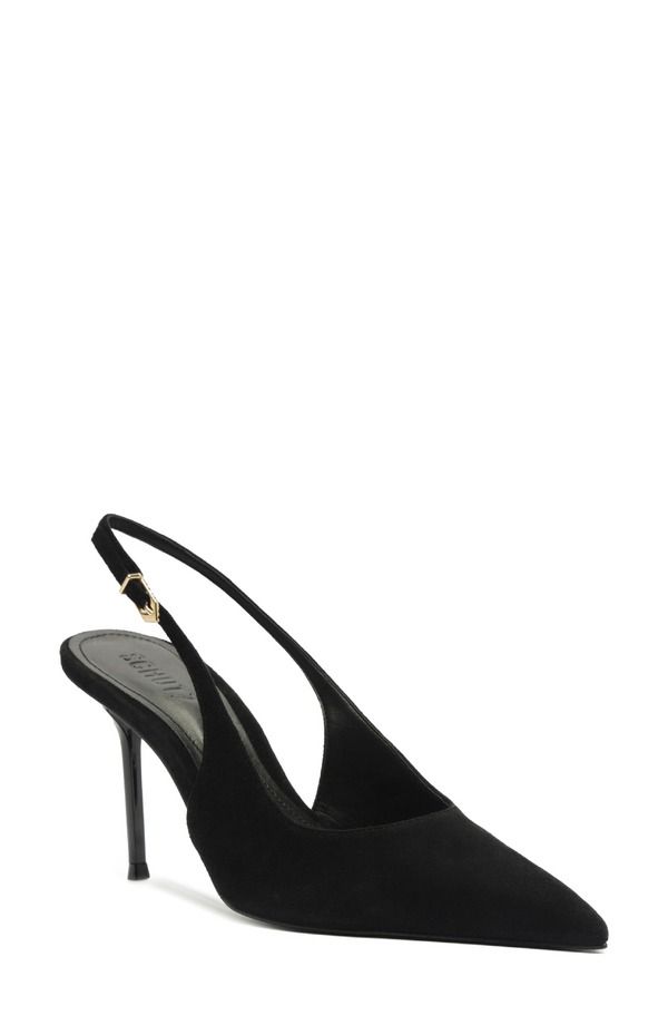 シュッツ レディース シューズ パンプス Schutz Alicia Pointed Toe Slingback Pump Black ブラック