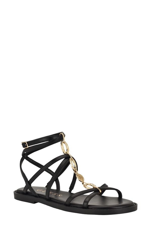ゲス レディース シューズ サンダル GUESS Grunge Strappy Sandal Black 001 ブラック
