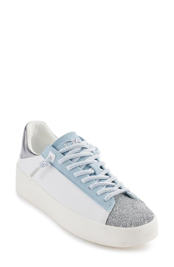 ダナ キャラン ニューヨーク レディース シューズ スニーカー トール キャップ DKNY Ginali Metallicap Toe Sneaker White Celeste ホワイト
