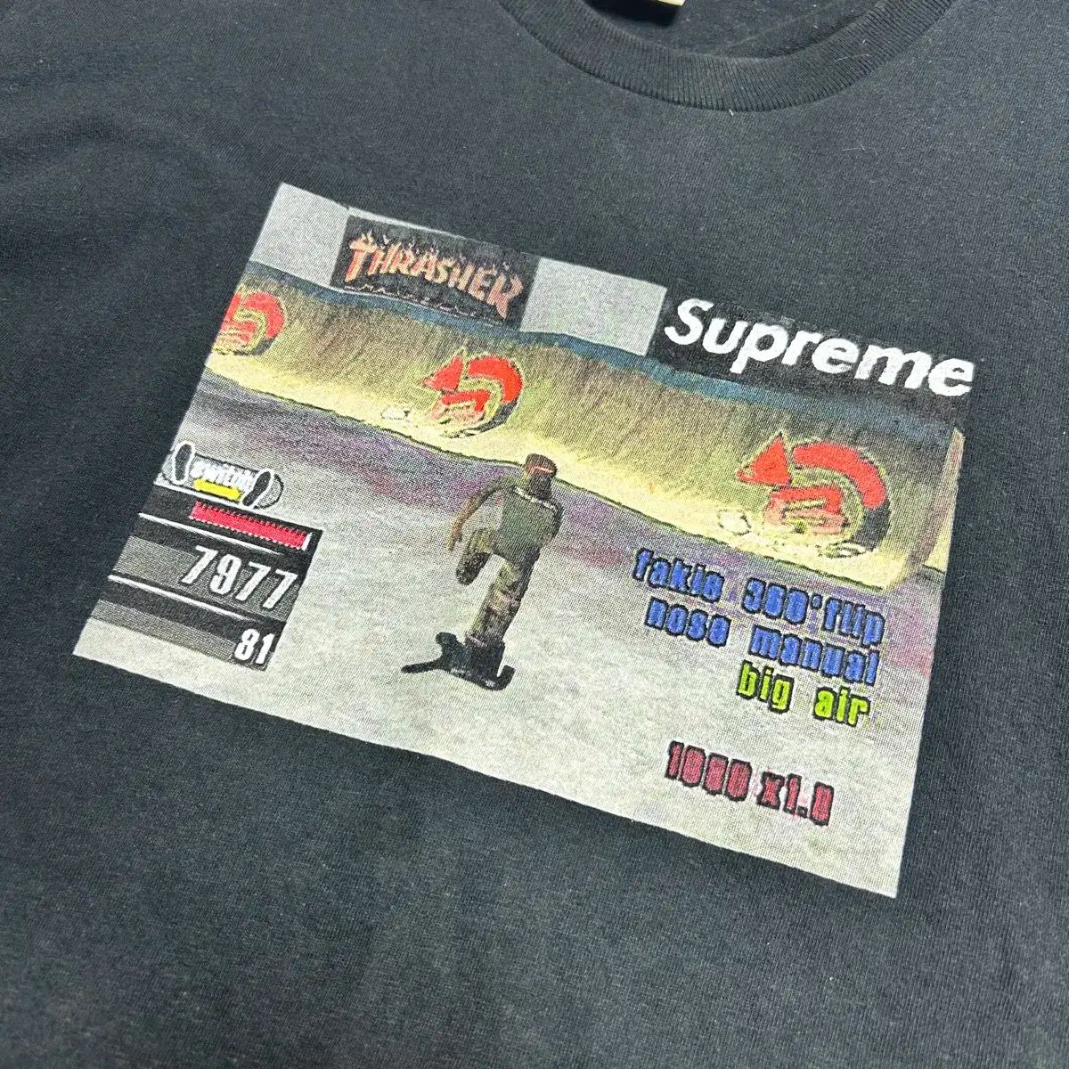 L シュプリーム x THRASHER(スラッシャー) ゲーム Tシャツ ブラック - 21FW