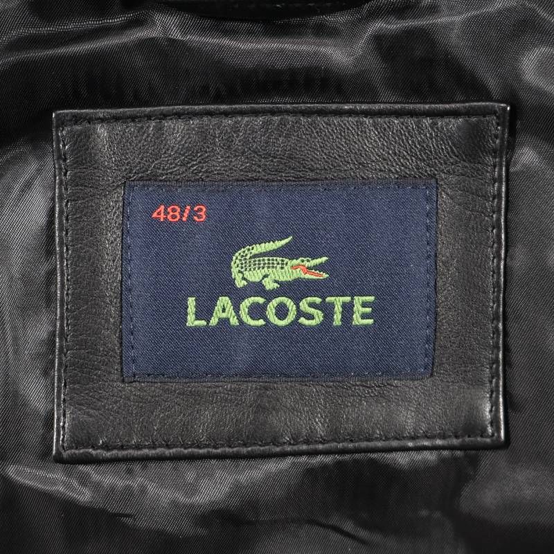 LACOSTE ラコステ ライダースジャケット M 黒 羊革 ブラック 本革