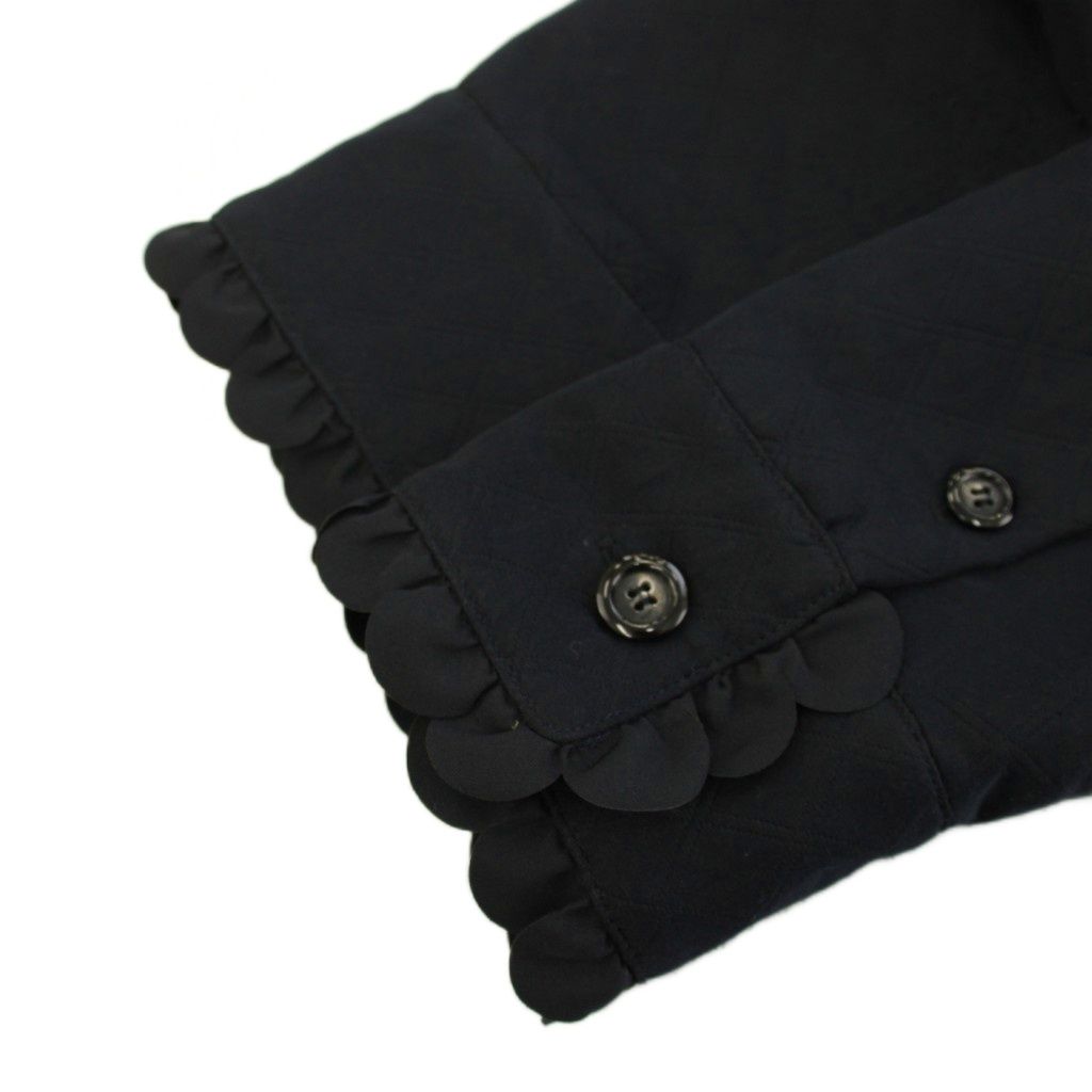 ヨリ yori 25SS フリルスカラップショートジャケット アウター 36 紺