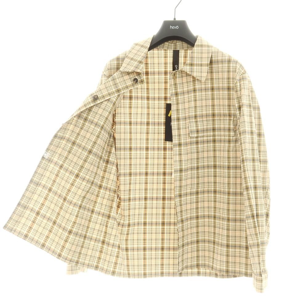 【新品】イーヴォ Hevo ストレッチコットン チェック ワークジャケット ライトベージュxブラウン【サイズ48】【メンズ】 新品】イーヴォ Hevo ストレッチコットン チェック ワークジャケット