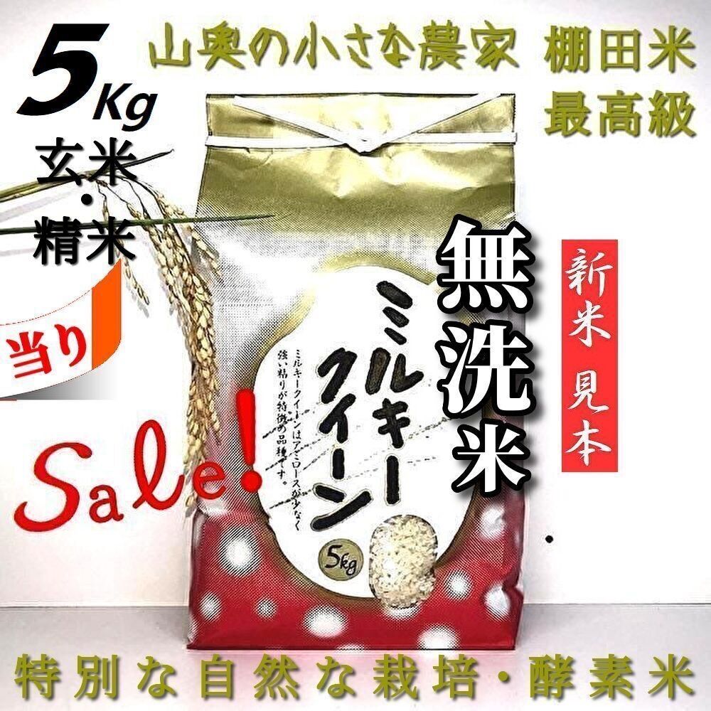 無地ビニール袋での発送：殺虫剤 農薬不使用」棚田米／酵素米 