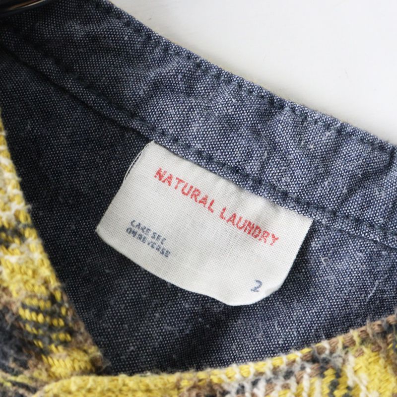 ナチュラルランドリー NATURAL LAUNDRY コットンバンドカラーチェック