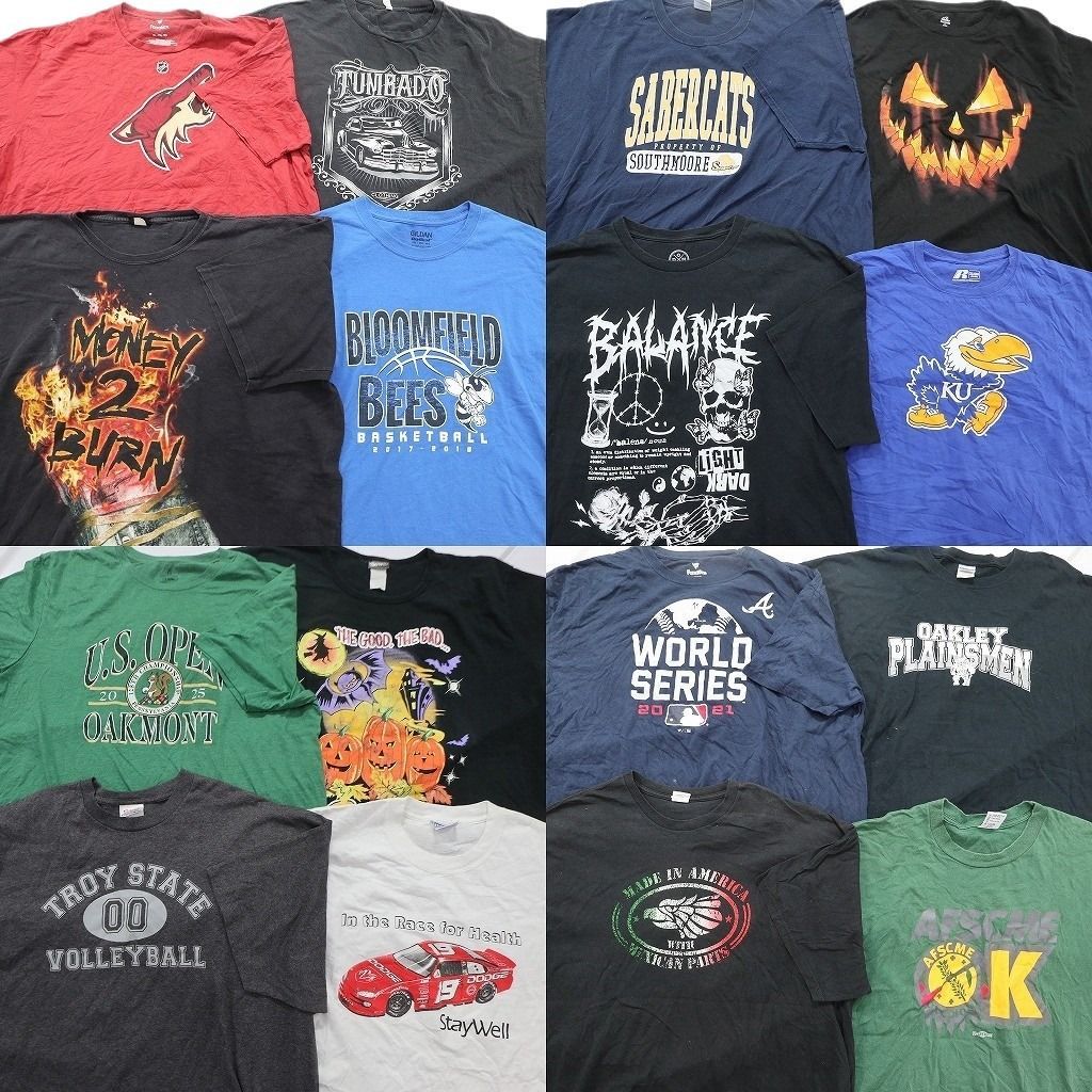 古着卸 まとめ売り プリント Tシャツ 16枚セット ( メンズ 3XL ) アニマル　レーシング　アートＴ　アートロゴ 中古 古着 NF5386 13,206円