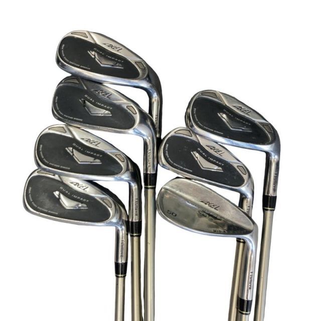 AXEL つるやゴルフ　１４本　メンズR 右利き　ゴルフセット 中古】 つるや AXEL DUAL IMPACT HM(2007) 8S アイアンセット IR AXEL