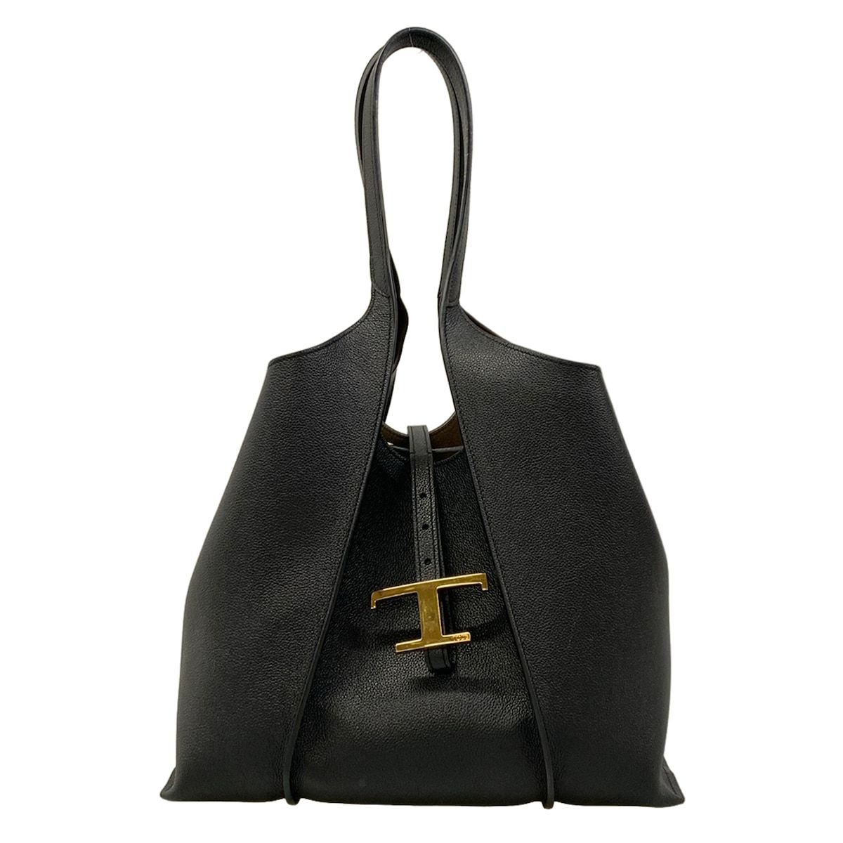 TOD'S(トッズ) トートバッグ Tタイムレス レザー ショッピング 黒 レザー